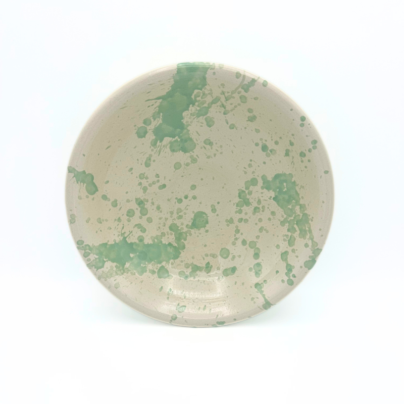 Soup plate / Pasta plate 23 cms soft green drops