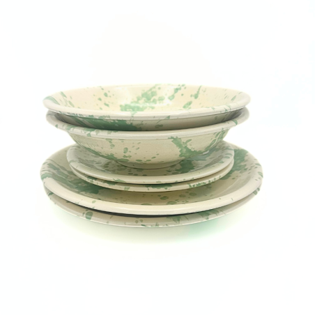 Set dinnerware 2 px soft green drops