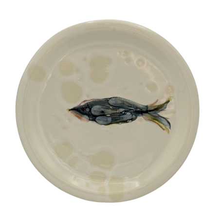 Plato pequeño  22 cms orgánico aquamarine