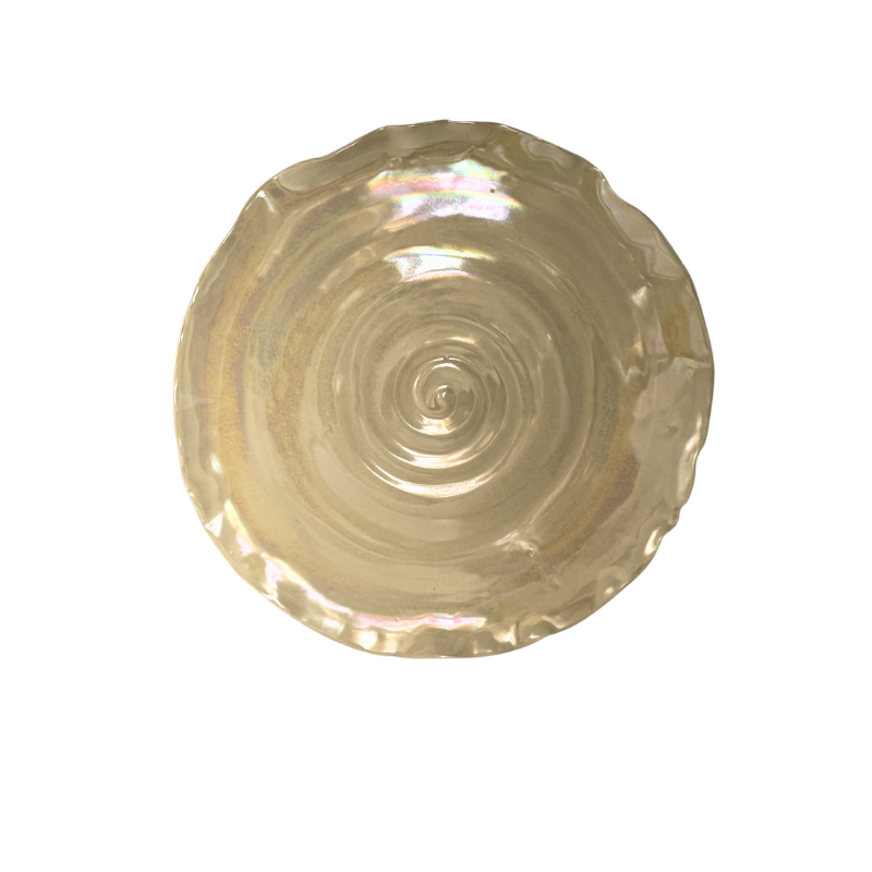 Plato llano 28 cms rizado nácar