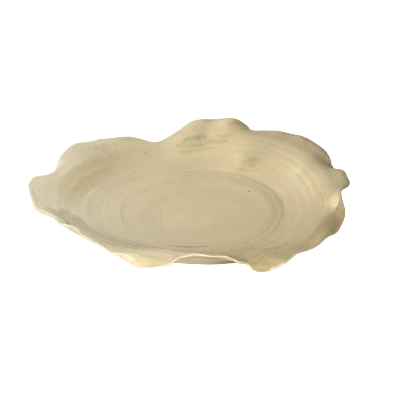 Plato rizado orgánico  23 cms nácar