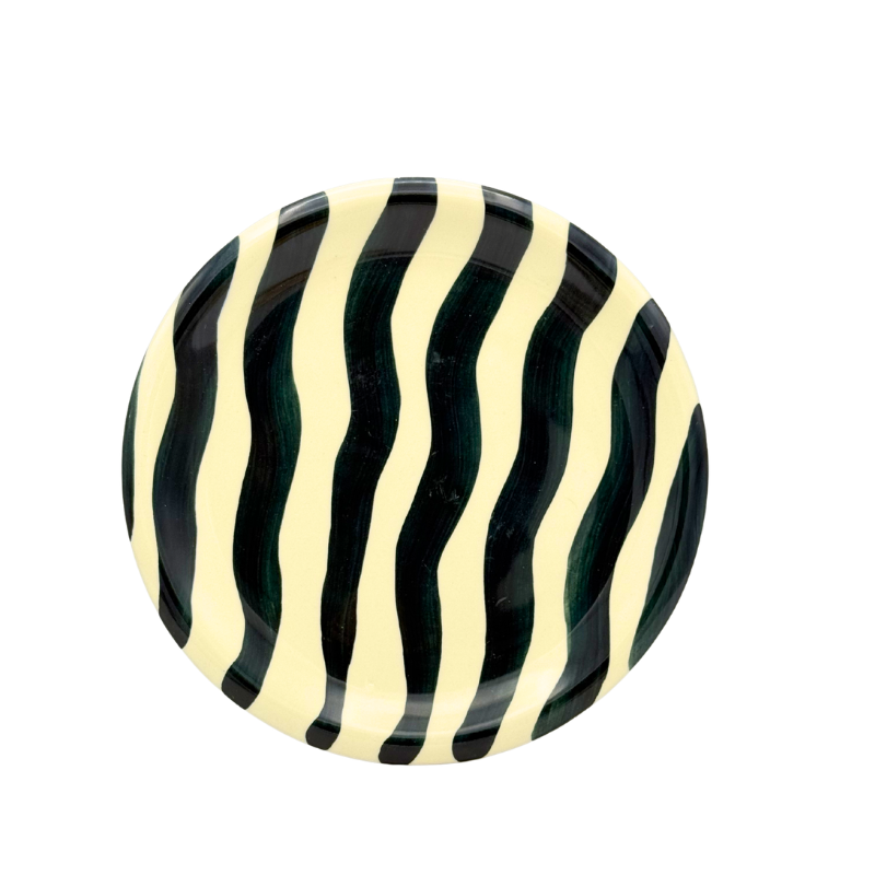 Plato redondo 20 cm palma azul