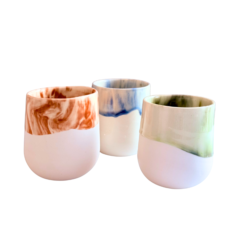 Set trío vasos jaspe