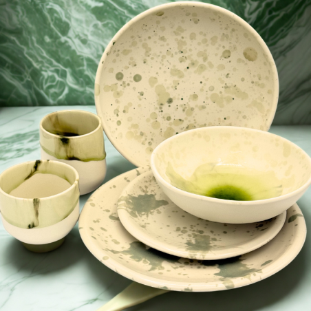 Set vajillas jaspe gotas